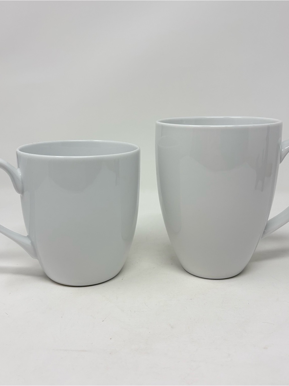 Lot of 2 Crate & Barrel White Ceramic Coffee Mug 22oz & 18oz